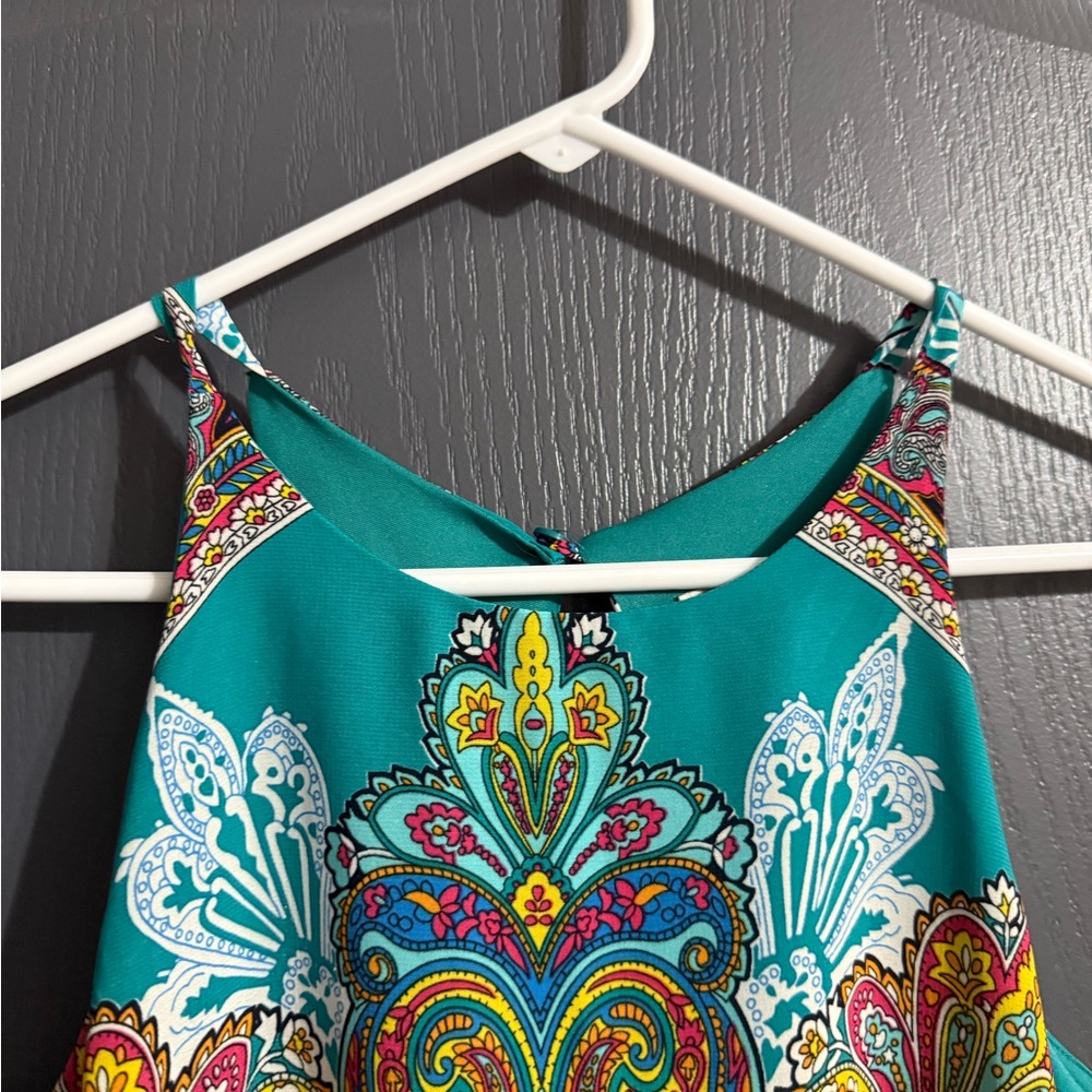 Philosophy of Peek P.O.P. Vibrant Multicolor Paisley Halter Dress - Picture 3 of 7
